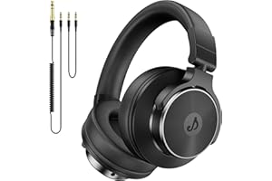 syndesmos Over Ear Kopfhörer mit Kabel, 50mm Treiber DJ Kopfhörer Professionell Studio Kopfhörer 3,5mm/6,35mm Klinke Share-Port DJ Headphones für Studio, Podcast, Monitoring, PC, Handy, E-Drum Gitarre