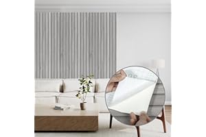 Abyssaly Wood Effect Peel and Stick Wallpaper 30cmX200cm, Grey Vinyl Wrap Self Adhesive Removable Panel Wallpaper, Wood Slats Sticky Back Plastic for Furniture Walls, Kitchen, DIY
