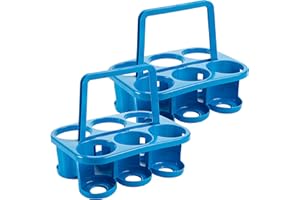 CENTI Flachenkorb 2 Stück Flaschenträger für 6 Flaschen 1,0 oder 1,5 Liter Made in Europe, Farbe: blau