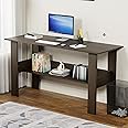 Lukzer Engineered Wood Computer Desk with One Tier Shelves Laptop Study Table for Office Home Workstation Writing Modern Desk (ST-005 / Wenge/ 110 x 55 x 77cm) - Stylish, Modern, Home Office