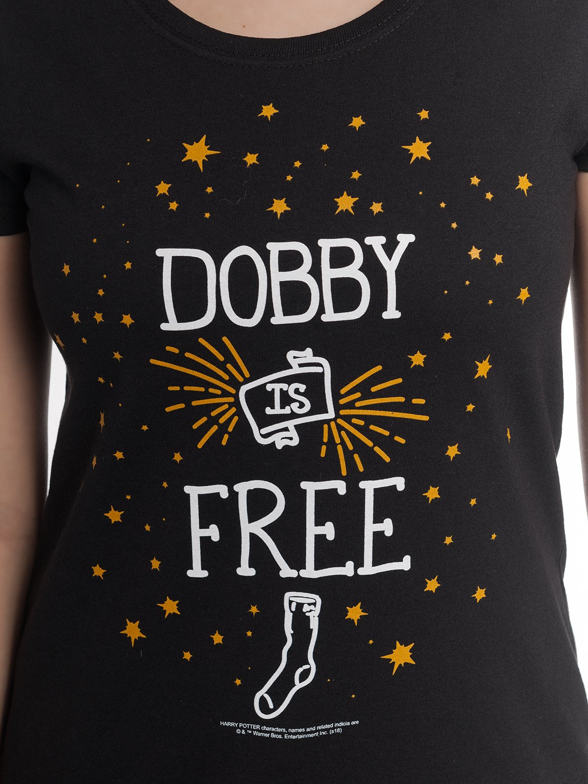 HARRY-POTTER-Dobby-is-Free-Girl-Shirt-schwarz-M