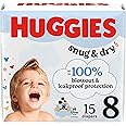 Huggies Size 8 Diapers, Snug & Dry Baby Diapers, Size 8 (46+ lbs), 15 Count, Packaging May Vary