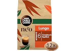 NESCAFÉ Dolce Gusto NEO Lungo - 72 Dosettes de café (6 boîtes de 12 dosettes) - Compatibles uniquement avec les machines à café