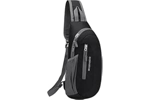 PivotWing Brusttasche Herren Damen, Sling Bag Schultertasche Damen Herren Leicht Wasserdicht Umhängetasche Reisen Gehen Outdoor Crossbody Bag Shoulder Chest Bags Day Packs Schwarz