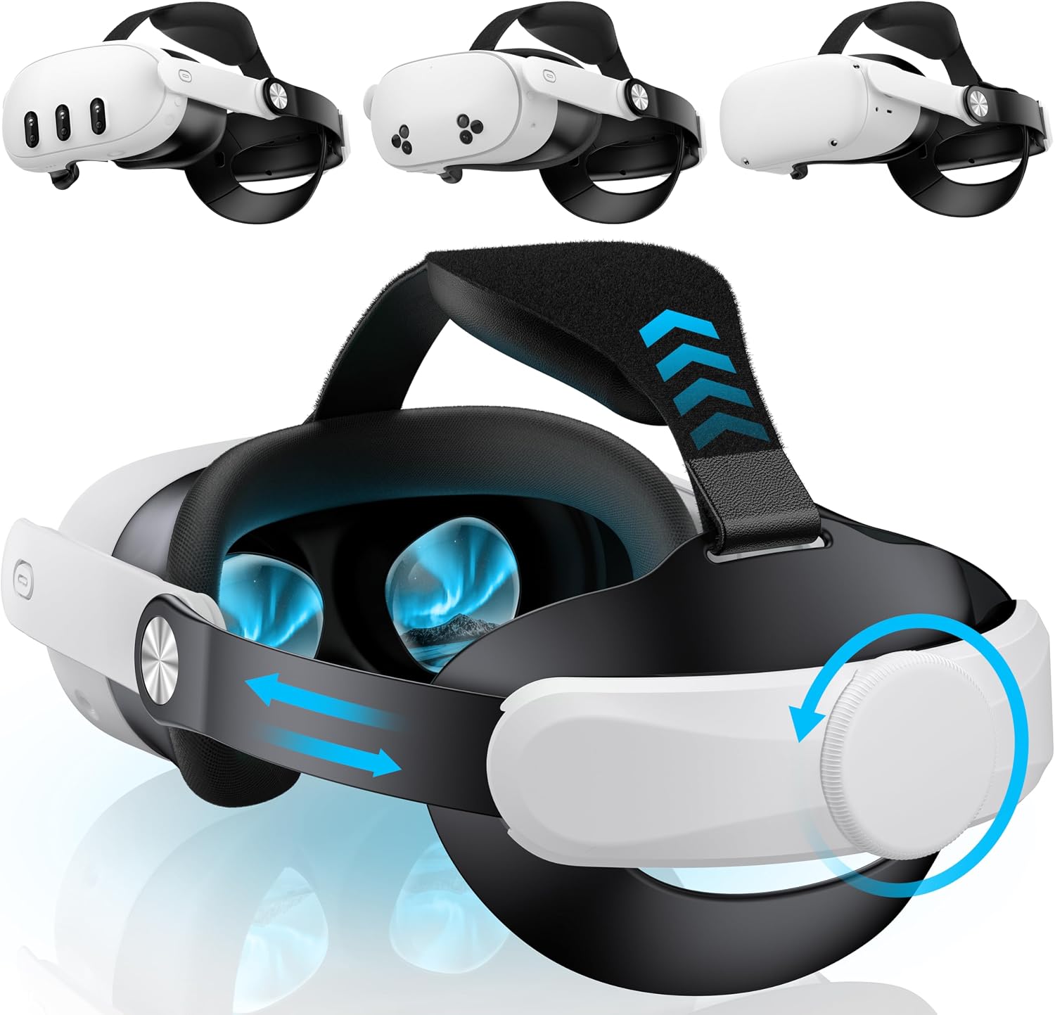 Comfort Head Strap for Meta Quest 3/3S/Meta Quest 2,VR Headset Elite Strap Replacement for Oculus Quest 3/3S/2 Accessories,Stable Elite Strap Pressure-Reduce Headstrap