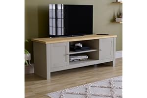 Vida Designs Arlington TV Unit Cabinet Stand Sideboard Entertainment Living room (Grey, 2 door)