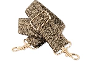‎BENAVA BENAVA Verstellbarer Schulterriemen für Taschen 75-135 cm | Taschengurt Braun Breit 40mm | Farbe Karabiner Gold | Taschengurte zum Wechseln | Schultergurt für Taschen