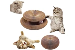 SDZHDMO Kratzbrett Katze,Magic Organ Cat Scratching Board,2-in-1 Cat Kratzbrett mit Glöckchen,Foldable Convenient Cat Scratcher Durable Recyclable,Cat Scratcher Cardboard House