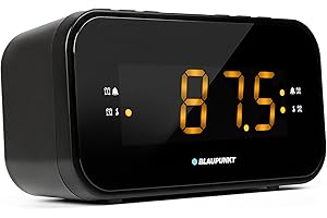 Blaupunkt Audio CLR 120 Radio-réveil avec Radio FM PLL, Radio de Voyage, Deux alarmes, Grand Affichage et Chiffres, Fonction Snooze et minuterie, écran à intensité Variable et Horloge numérique, Noir
