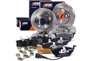 Set di freni ATEC Germany incl. dischi freno anteriori Ø 256 mm ventilati + posteriori Ø 230 mm pieni + pastiglie freno anteriori e posteriori