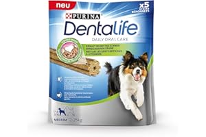 Purina DentaLife Medium Cuidado Diario Dientes de Comida para Perros, probier tamaño Medianas, 115 g