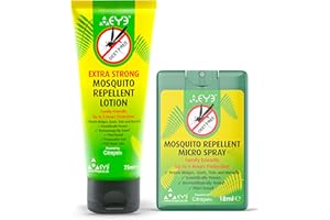 THEYE Mosquito Repellent Spray + Cream Travel Size Pack - Natural Insect Repellent Spray & Cream with No Deet, Preservatives or Other Chemicals, for Kids & Sensitive Skin (75ml Lotion + 18ml Spray)
