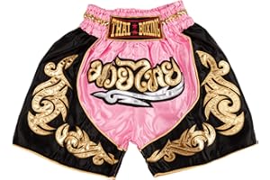 MUAY NATION Shorts de Boxe Thaï pour Enfants (2 à 12 Ans) Filles et garçons, Shorts pour Muay Thaï, MMA, Arts Martiaux