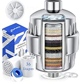VeoryFly High Performance Shower Filter with 2 White Cartridges | Large Capacity, Reduces Metals Relieves Itching, Improves S