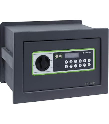 Cassetta Di Sicurezza In Acciaio ARREGUI 8L – Apertura A Doppia Sicurezza Elettronica + Chiave – Codici Programmabili – 20x31x20 Cm