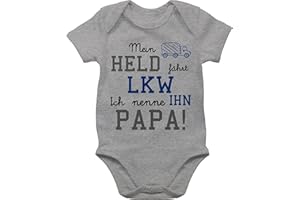 Shirtracer - Baby Body Junge Mädchen - Sprüche Baby - Mein Held fährt LKW