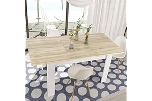Dmora - Tavolo allungabile Midland, Consolle estensibile per sala da pranzo, Tavolo apribile da cucina con prolunga, 140/190x90h78 cm, Rovere e Bianco