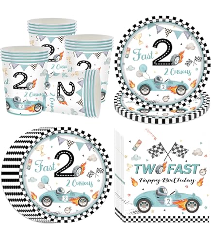 Raceauto taarttoppers raceauto taartdecoraties Happy Birthday Party Cake Topper Geruite Vlag Glitter Cake Toppers Papier Cupcake Toppers voor Meisje Kinderen Mannen Baby Shower Verjaardag Race Auto