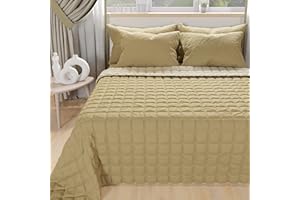 PETTI Artigiani Italiani - Trapuntino Matrimoniale, Copriletto Matrimoniale, Trapuntino Double Face, Trapunta Primaverile, Fango Tortora, 100% Made in Italy