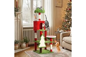 YITAHOME Torre alta per gatti da interni, torre per arrampicata multi-livello da 137 cm, con condomini per gatti, posatoi superiori, amaca, tiragraffi e tavola in sisal, centro attività per gattini,