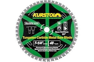 Lame Scie Circulaire pour Métal- KURSTOL 184 x 15,875 mm Disques à Tronçonner Carbure pour Métal, Acier, Fer, Nickel, Titane, Métaux Ferreux, Tubes en Acier