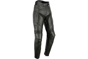 Texpeed motorradhose leder herren mit protektoren - Schwarz Vollnarbiges Lederhose echtleder mit rüstung (EN 1621-1) Biker gepanzerte