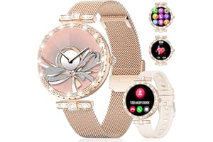 ESFOE AMOLED smartwatch damski z funkcją telefonu, 1,19" AMOLED Smart Watch ze SpO2/pulsometrem, monitorem snu / krokomierzem kalorii, IP68, zegarek fitness damski, kompatybilny z systemem iOS