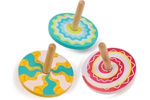 PLANÈTE BOIS - Trottola Caleidoscopio - FSC - 030146-1 pezzo - Colore Casuale - Legno - Gioco per Bambini - Ricreazione - Da Collezionare - 6 cm x 6 cm - A Partire dai 3 Anni