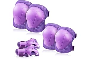 BOSONER Knieschoner Kinder Schoner Inliner Protektoren: [6er Set] Schützer Inline Skates Kinder Knieschützer Skateboard SchutzausrüStung Knie und Ellenbogenschützer für Kinder und Jugendliche