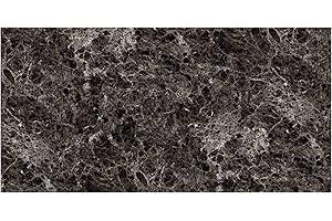 IZODEKOR Revêtement Mural Aspect Marbre - Panneau Mural Pour Salon, Cuisine, Salle de Bain et Chambre, Alternative au Carrelage en Marbre, Effet Granit et Surface Brillante | 1 Pièce, Emperador Dark