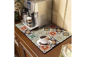 ZVO avriningsmatta för porslin, snabbtorkande absorberande underlag för kaffemaskin, halkfri gummisula absorberande torkmatta för kök husdjur diskho 40 x 50 cm – 5