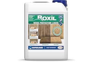 Roxil liquide imperméabilisant pour bois - 5 litres - 10 ans de protection hydrofuge pour bois extérieur, clôture, cabanon, abris et autres meubles - 25m2