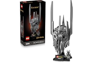 LEGO Icons Lord of the Rings: Sauron Helmet - Fantasy Theme Room Decoration to Collect - Adult Building Kit with Sauron Helmet and Minifigure - Gift with Model Building Kit for Adults - 11373