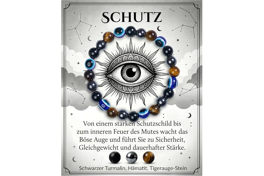 Bivei Heilstein Schutz Kristall Armband Damen | 8mm Perlenarmband, Dehnbares Armband Jewellery für Damen & Herren als Geschen