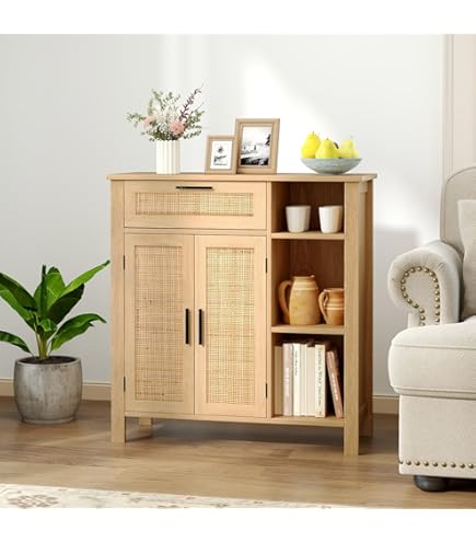 Calicosy - EDEN Dressoir 2 deuren - Licht hout - 75x80x39 cm