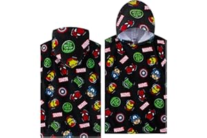Marvel Spiderman Toallas de Baño Playa y Piscina Toalla Capucha Niño Poncho Toalla Cambio de Bata Infantil Adolescente Suave y Absorbente (Multi Avengers, 6-9 Años)