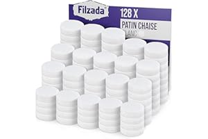 Filzada® 128x Patins en Feutre Auto-adhésifs - Ø 20 mm (Rond) - Blanc - Patins en Feutre pour Meubles Professionnels avec Un Pouvoir adhésif idéal