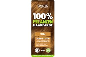 SANTE Naturkosmetik växthårfärg – terra – 100 g – naturlig färgning med ekologisk henna & cassia – hårfärg utan ammoniak och