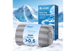 Elegear 200 x 220 cm kylfilt för nattsvettningar, Q-Max>0,5 Arc-Chill 3.0 coolt fiberöverkast för varma sovande vuxen säng so