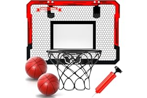 EPPO Panier de Basketball d'intérieur pour Enfants 16,5" X 12,5" - Mini Panier de Basketball pour Porte avec 2 Ballons et Accessoires de Basket-Ball complets，Joue de Basketball pour Enfants
