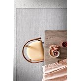 Koza Halı Fresco Antrasit Ekru Iskandinav J&uuml;t Yıkanabilir Halı Kilim Balkon Teras Salon Koridor Halısı 20522a, 50 x 80