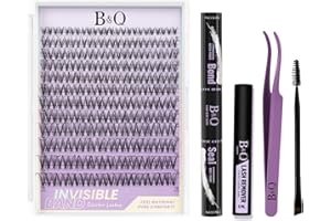 BELLEQIANA B&Quagen Lash Extension Set Venus Invisible Band Wimpern Extensions Set 7 tage halt 8-18 MIX Cluster Lashes C curl Unsichtbare Künstliche Wimpern(Venus style-C-8-18MIX)