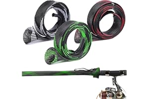 Cisixin Housse de Canne à Pêche 3 pièces, Protecteur de Canne à Pêche avec Sangle, Ajustable pour éviter de Rayer la Canne