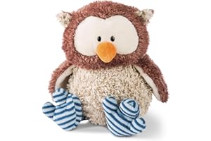 NICI- Peluche Hibou Oscar avec tête pivotante 35cm, 46092, Marron