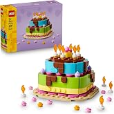 LEGO Doğum G&uuml;n&uuml; Pastası 40815 &ndash; 7 Yaş ve &Uuml;zeri Kız ve Erkek &Ccedil;ocuklar i&ccedil;in 10 Adet Mum İ&ccedil;eren Dekoratif Masa S&uuml;s&uuml; Yaratıcı Oyu