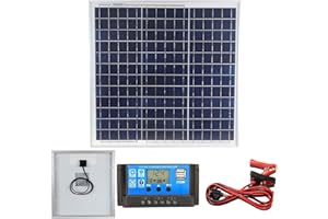 LOWENERGIE 40w Poly-Crystalline Solar Panel Battery Charging Kit with Charger K1. for Caravans, Motorhomes, Boats & Any Flat Surface