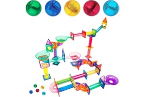 PicassoTiles Marble Run 120 sztuk magnetycznych klocków konstrukcyjnych magnetyczna płytka konstrukcyjna zabawka zestaw do zabawy STEM edukacyjny blok dziecko rozwój mózgu zabawki dla dzieci dla