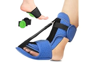 CHONGNI Plantar Fasciitis Night Splints: Adjustable Breathable Night Splints for Plantar Fasciitis Support with Arch Support, Relief Achilles Tendonitis Foot Drop Heel Pain for Men Women (Blue)