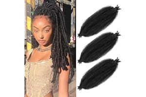 XIIMENALU Marley Hair 18 Inch 3 Packs Pre Separated Springy Afro Twist Hair for Faux Locs Crochet Hair Synthetic Protective Spring Twist Hair Extensions. (18inch（3/pack）, 1b)