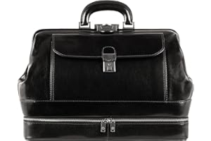 Time Resistance Full Grain Leather Doctor Bag Medical Bag Vintage Style Briefcase